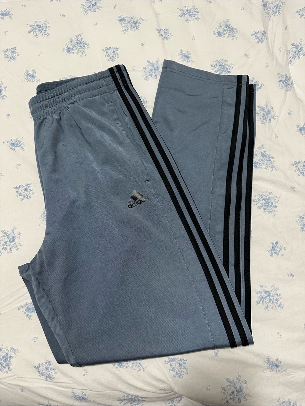 adidas Men’s Slate Blue Joggers with Black Three Stripes